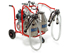 Twin Cluster, two bucket portable milking machine